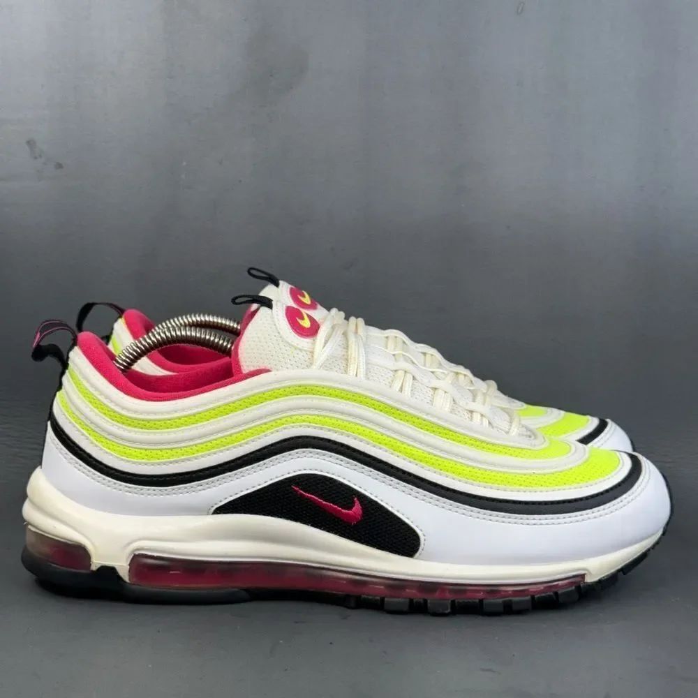 Nike Air Max 97 'White Rush Pink Volt' athletic sneaker shoes men’s size 11